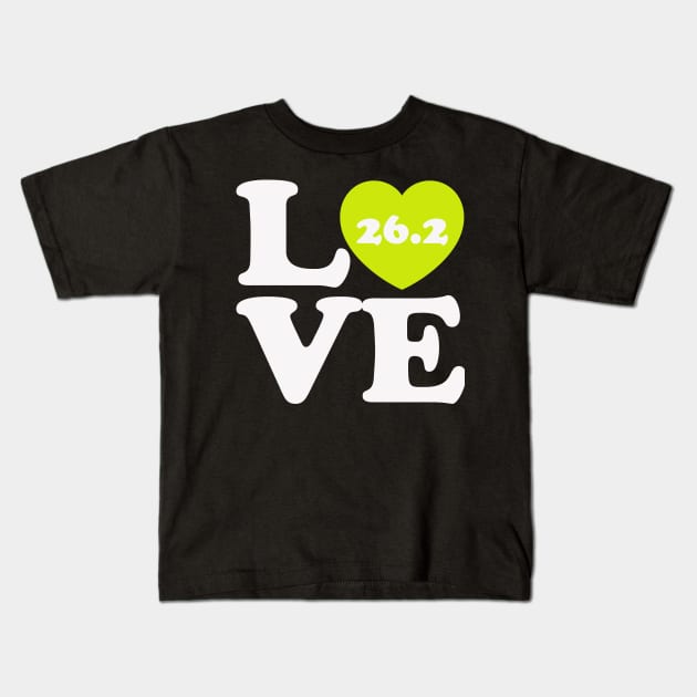 Marathon Running Love Runner Marathoner Valentines Day Kids T-Shirt by PodDesignShop